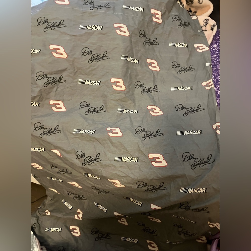 Gray NASCAR Themed curtain panel